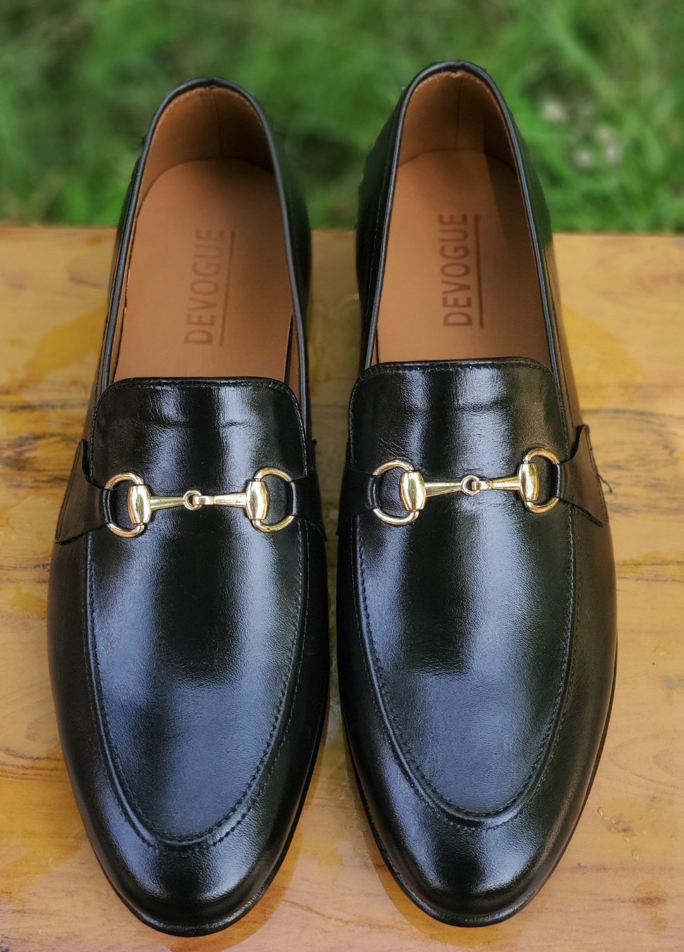 SKU:4001-Black Cow Leather Formal Loafer Style