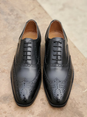 Royal Black Brogue laced shoe