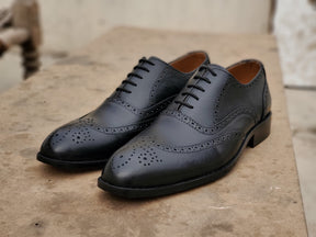 Royal Black Brogue laced shoe