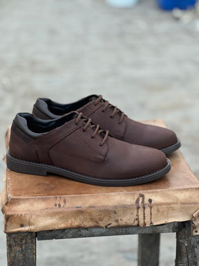 7069-Oily Brown Casual Suede Shoes with extra comfort on back