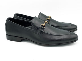 SKU:4001-Black Cow Leather Formal Loafer Style