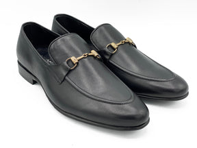 SKU:4001-Black Cow Leather Formal Loafer Style