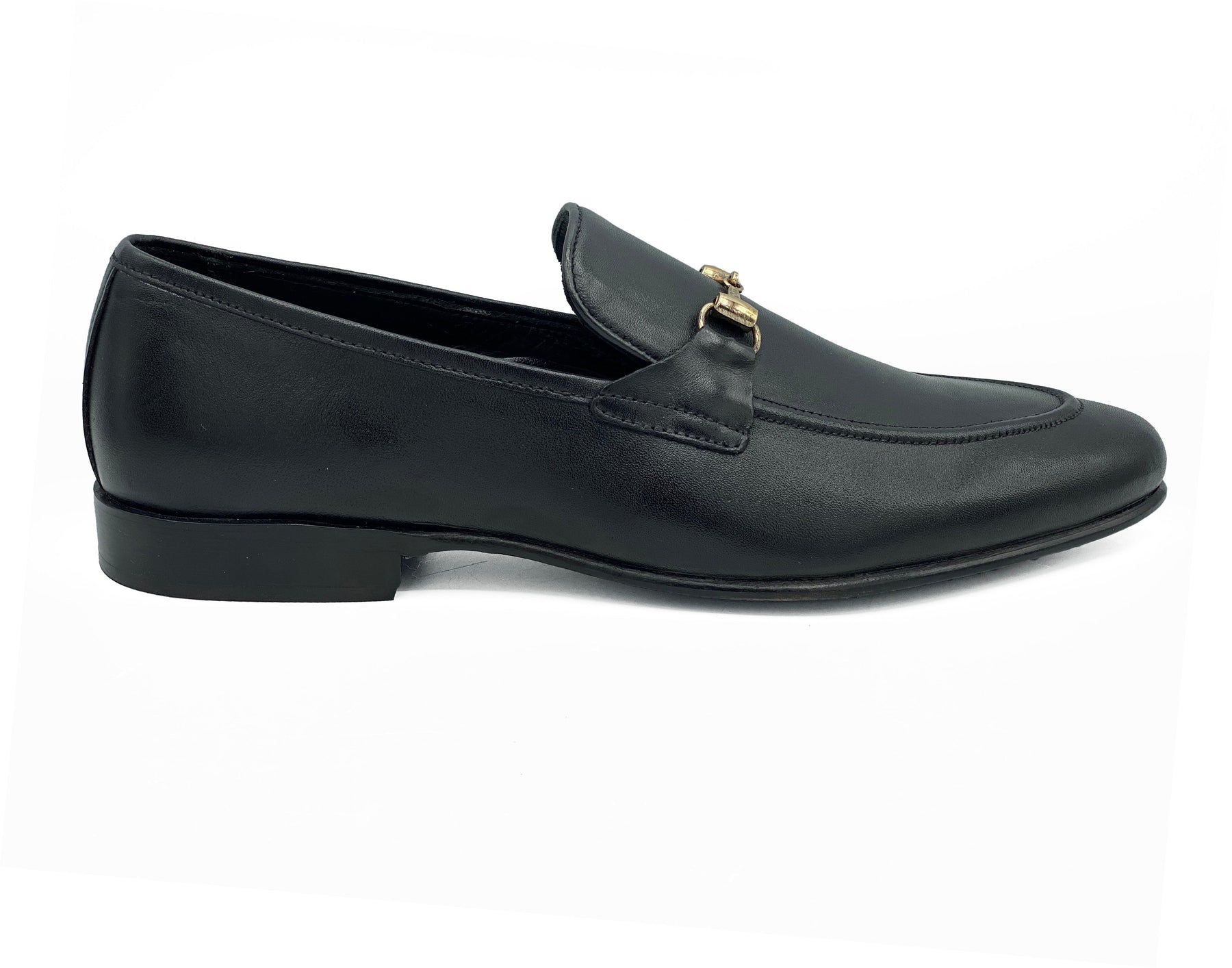 SKU:4001-Black Cow Leather Formal Loafer Style