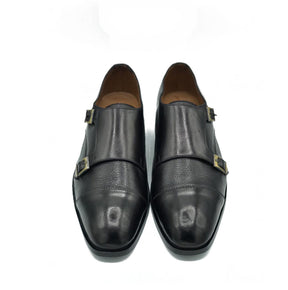 2011-Mild Black Cow Leather Formal Double Monk Style