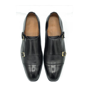 2011-Mild Black Cow Leather Formal Double Monk Style