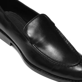 6006-Black Soft Premium Formal leather loafers